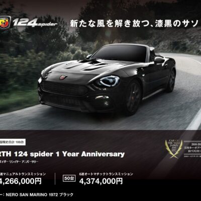 アバルト 124 spider 1 Year Anniversary発売